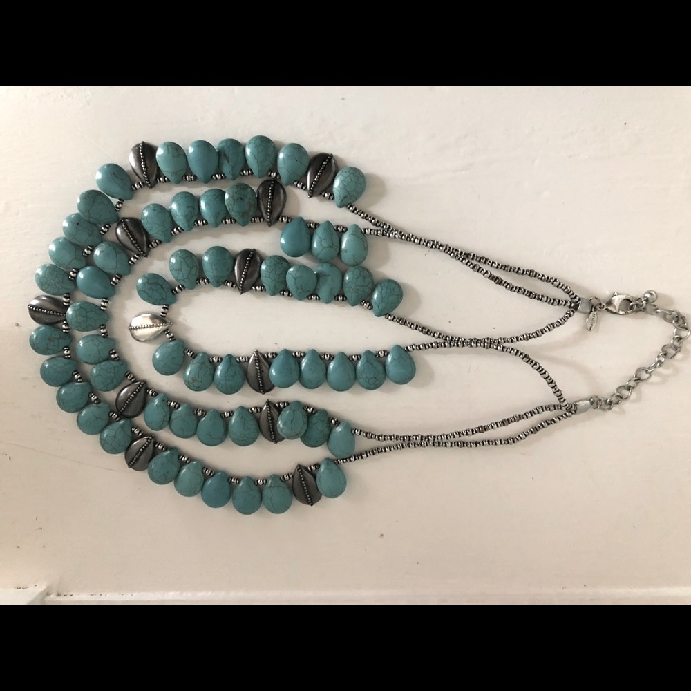 Turquoise & Pewter Necklace